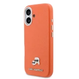 Karl Lagerfeld PU Karl and Choupette Heads Pins MagSafe Zadní Kryt pro iPhone 17 Orange