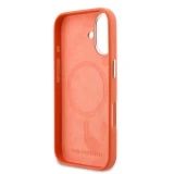 Karl Lagerfeld PU Karl and Choupette Heads Pins MagSafe Zadní Kryt pro iPhone 17 Orange