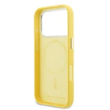 Karl Lagerfeld PU Karl and Choupette Heads Pins MagSafe Zadní Kryt pro iPhone 17 Pro Max Yellow