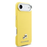 Karl Lagerfeld PU Karl and Choupette Heads Pins MagSafe Zadní Kryt pro iPhone Air Yellow