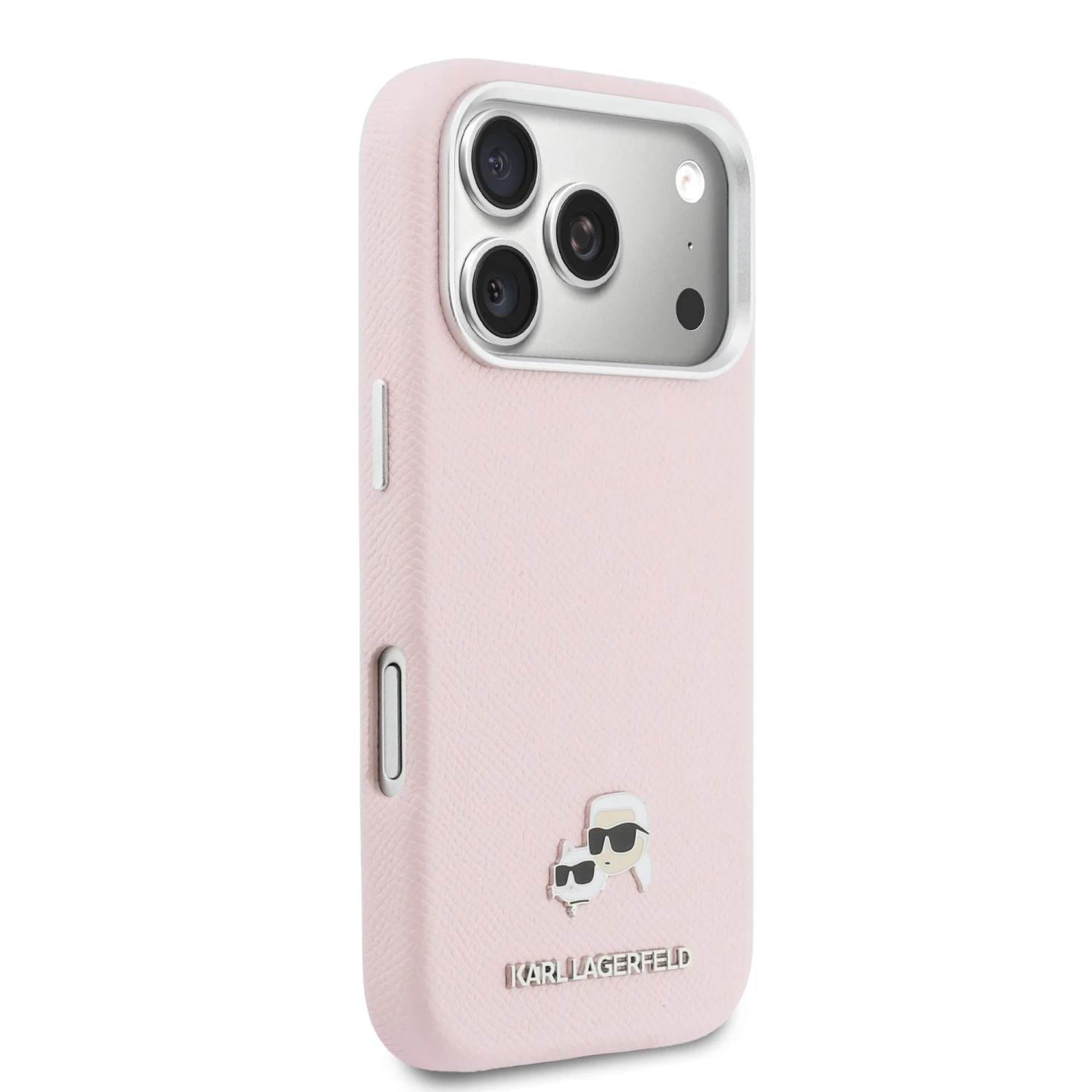 Karl Lagerfeld PU Karl and Choupette Heads Pins MagSafe Zadní Kryt pro iPhone 17 Pro Max Pink