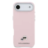 Karl Lagerfeld PU Karl and Choupette Heads Pins MagSafe Zadní Kryt pro iPhone Air Pink