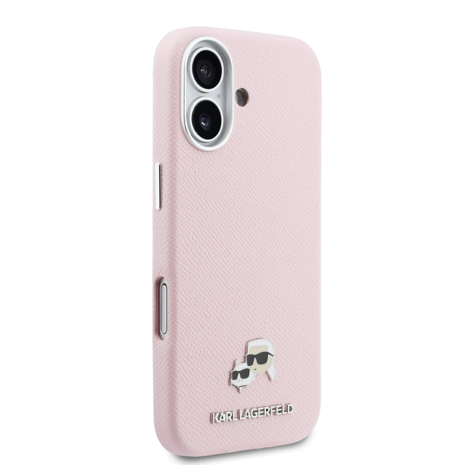 Karl Lagerfeld PU Karl and Choupette Heads Pins MagSafe Zadní Kryt pro iPhone 17 Pink