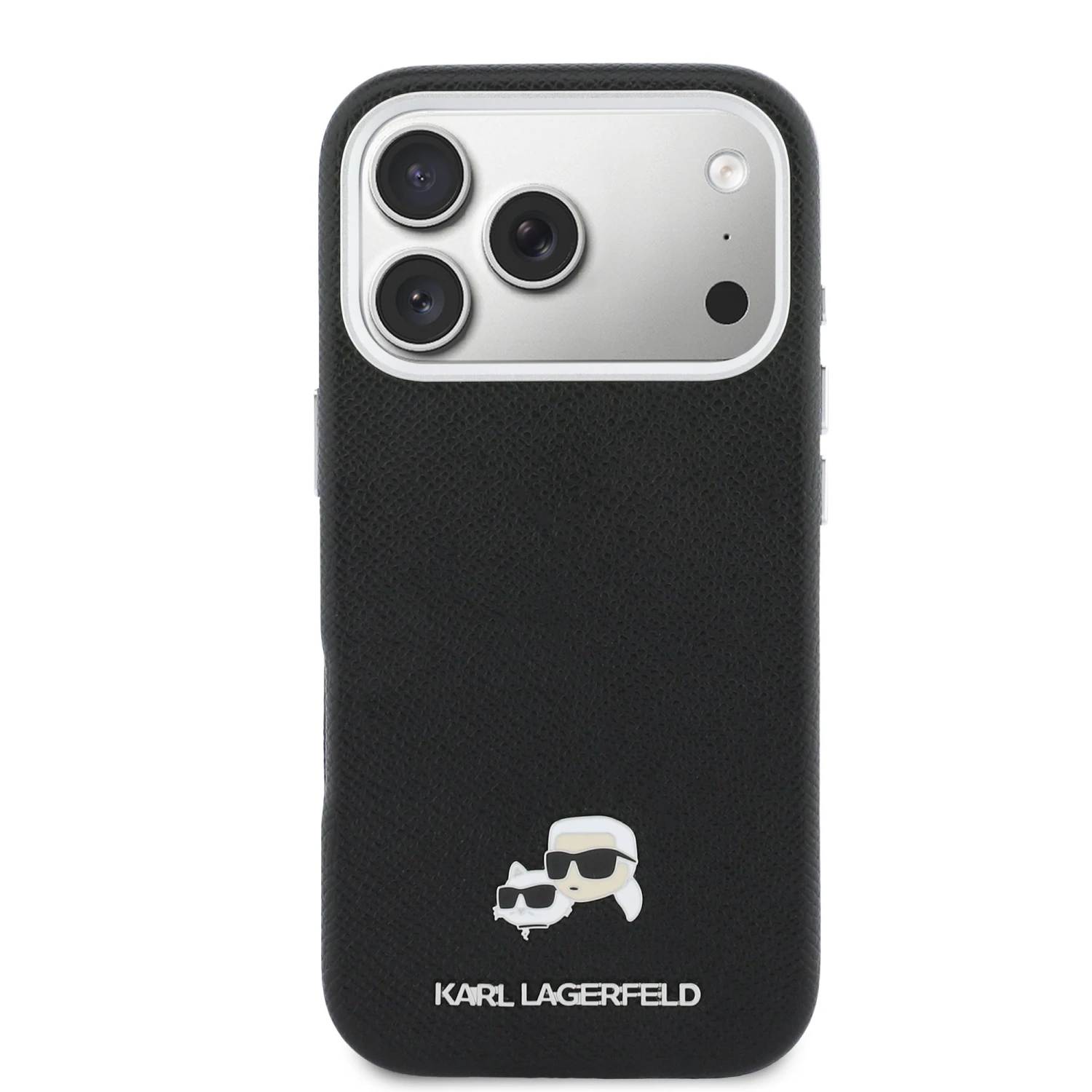 Karl Lagerfeld PU Karl and Choupette Heads Pins MagSafe Zadní Kryt pro iPhone 17 Pro Max Black