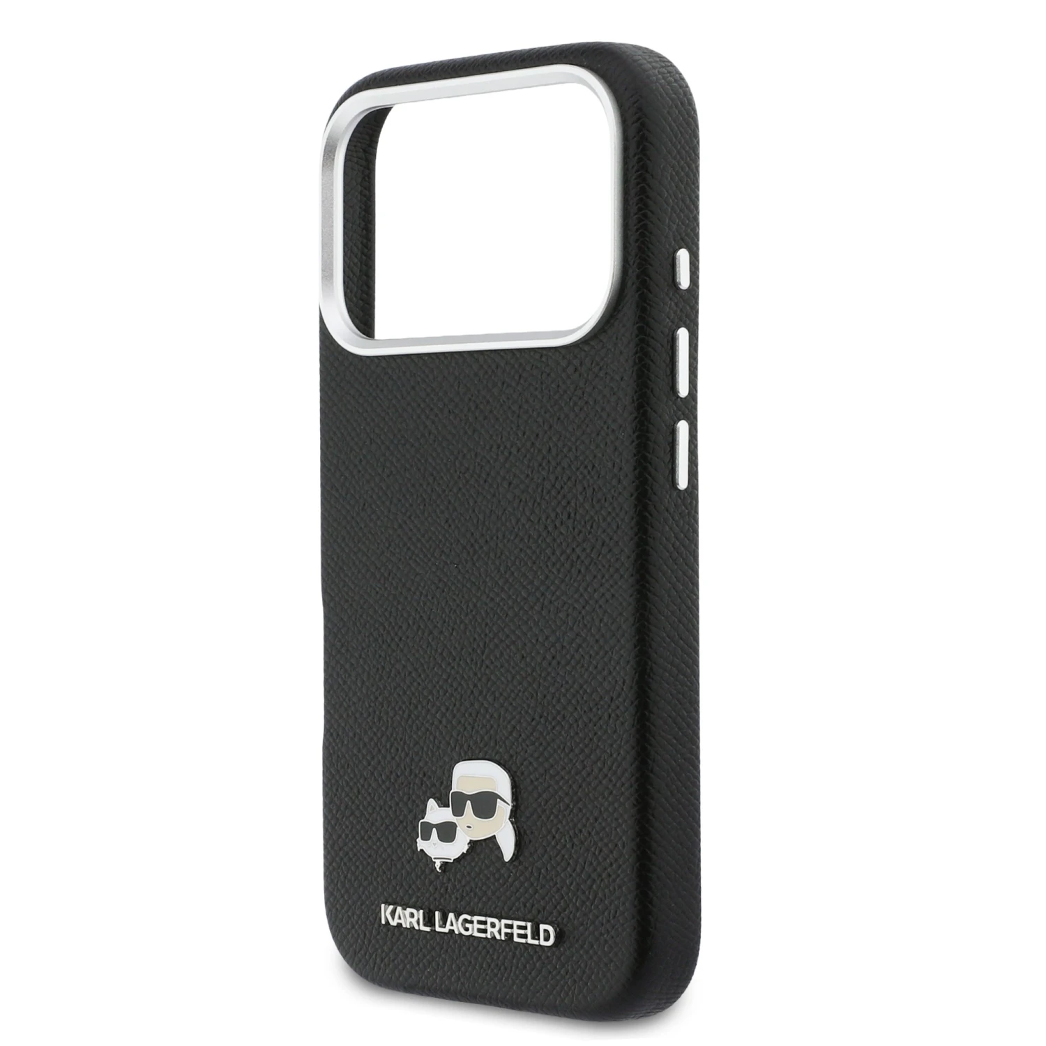 Karl Lagerfeld PU Karl and Choupette Heads Pins MagSafe Zadní Kryt pro iPhone 17 Pro Max Black