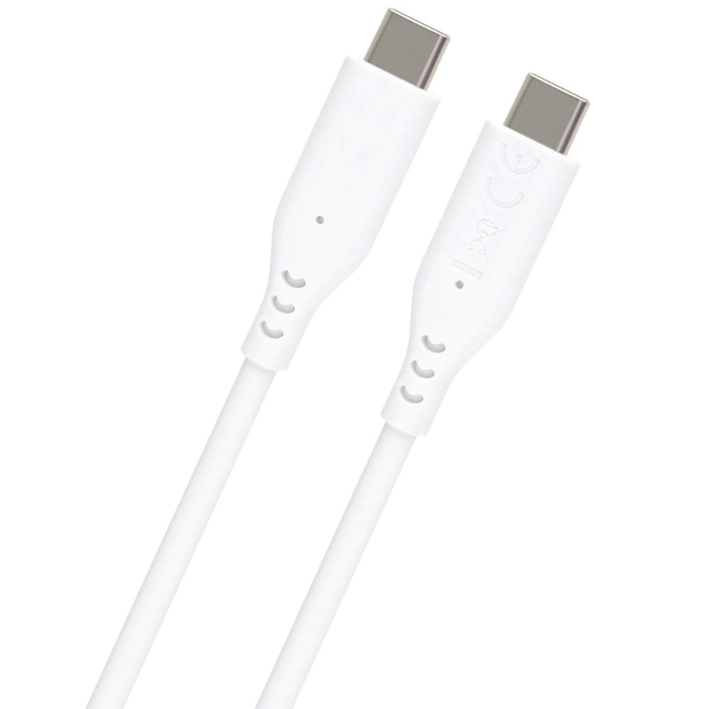 Silikonový Kabel PREMIUMCORD USB-C na USB-C, 60W, 480Mbps, 1,5m, bílá