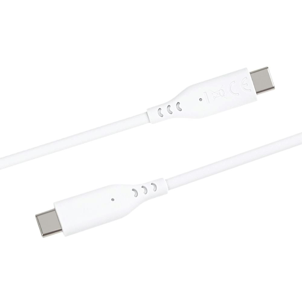 Silikonový Kabel PREMIUMCORD USB-C na USB-C, 60W, 480Mbps, 1,5m, bílá