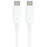 PREMIUMCORD Kabel USB-C na USB-C, 60W, 480Mbps, silikonový, bílý, 1,5m