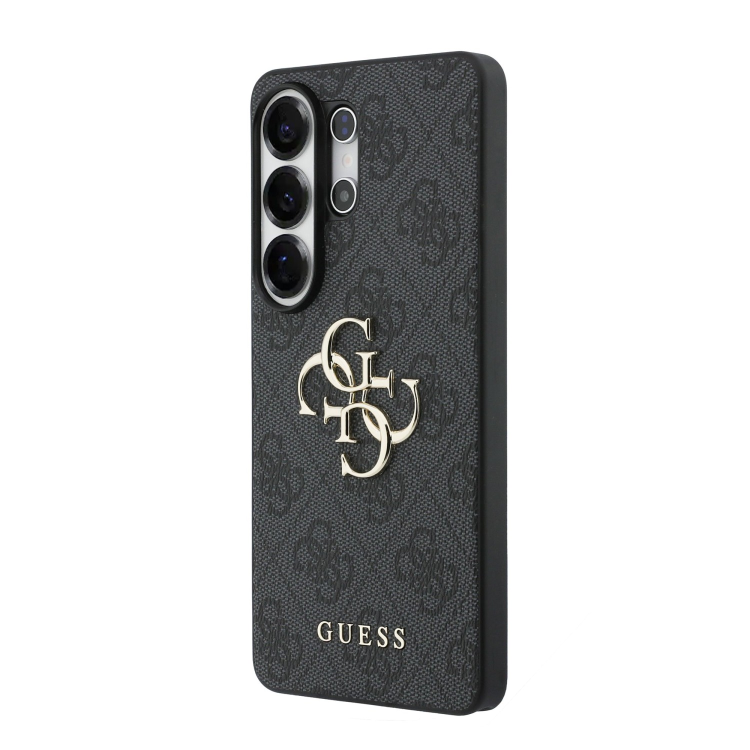 Zadní kryt Guess PU 4G Metal Logo pro Samsung Galaxy A37, šedá