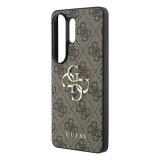 Guess PU 4G Metal Logo Zadní Kryt pro Samsung Galaxy S26 Ultra Brown