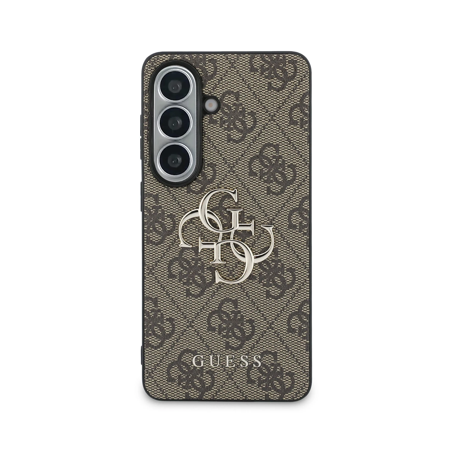 Guess PU 4G Metal Logo Zadní Kryt pro Samsung Galaxy S26+ Brown