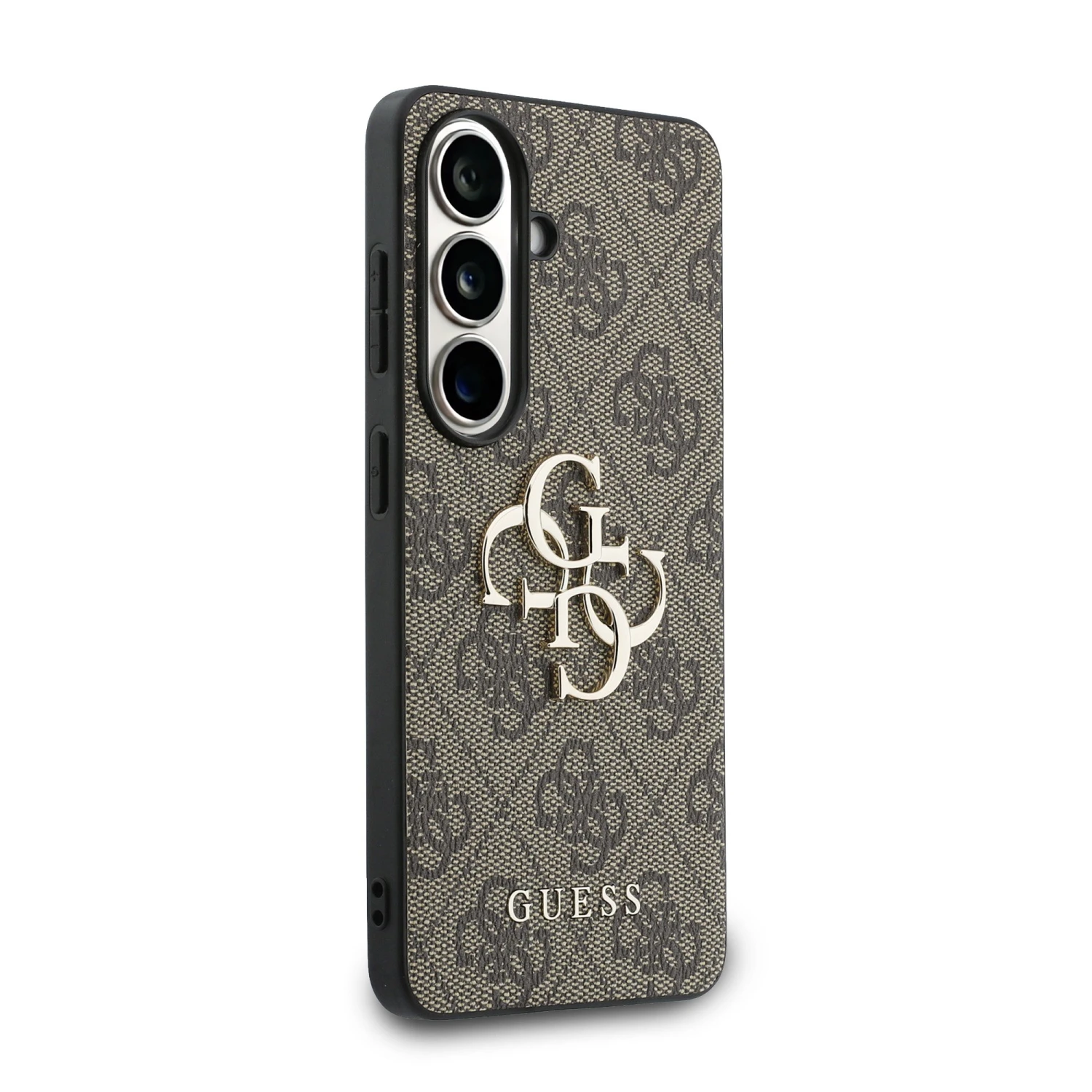 Guess PU 4G Metal Logo Zadní Kryt pro Samsung Galaxy S26+ Brown
