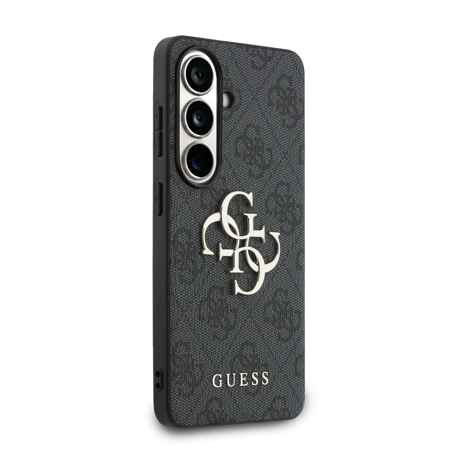 Guess PU 4G Metal Logo Zadní Kryt pro Samsung Galaxy S26 Grey