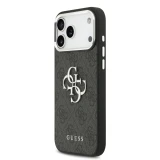 Guess PU 4G Metal Logo Zadní Kryt pro iPhone 17 Pro Max Silver Black