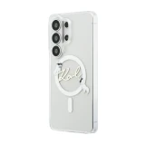 Karl Lagerfeld IML Choupette Karl Script Logo Magnetic Zadní Kryt pro Samsung Galaxy S26 Ultra Transparent
