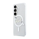 Karl Lagerfeld IML Choupette Karl Script Logo Magnetic Zadní Kryt pro Samsung Galaxy S26 Transparent