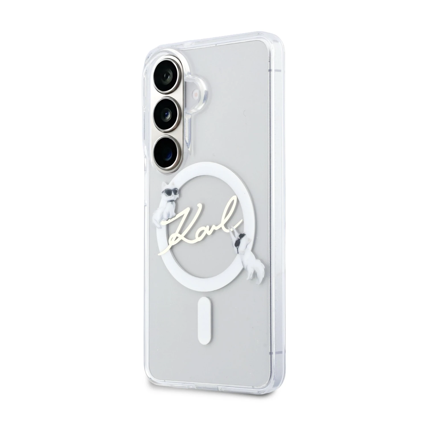 Karl Lagerfeld IML Choupette Karl Script Logo Magnetic Zadní Kryt pro Samsung Galaxy S26 Transparent