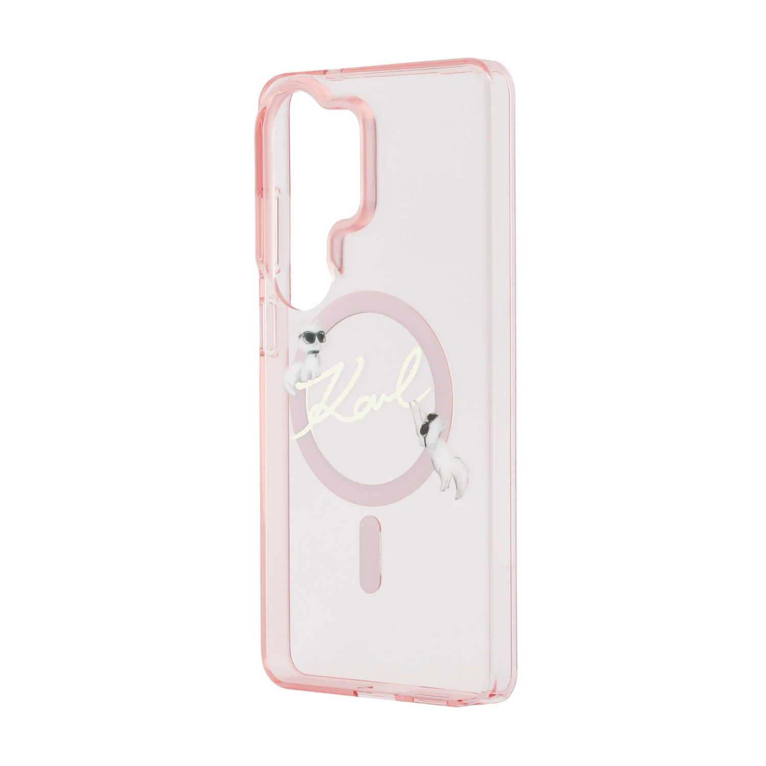 Karl Lagerfeld IML Choupette Karl Script Logo Magnetic Zadní Kryt pro Samsung Galaxy S26 Ultra Pink