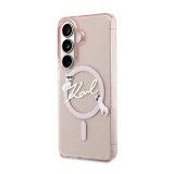 Karl Lagerfeld IML Choupette Karl Script Logo Magnetic Zadní Kryt pro Samsung Galaxy S26 Pink