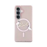 Karl Lagerfeld IML Choupette Karl Script Logo Magnetic Zadní Kryt pro Samsung Galaxy S26 Pink