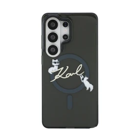 Zadný kryt Karl Lagerfeld IML Chúpette Karl Script Logo Magnetic pre Samsung Galaxy S26 Ultra, čierna