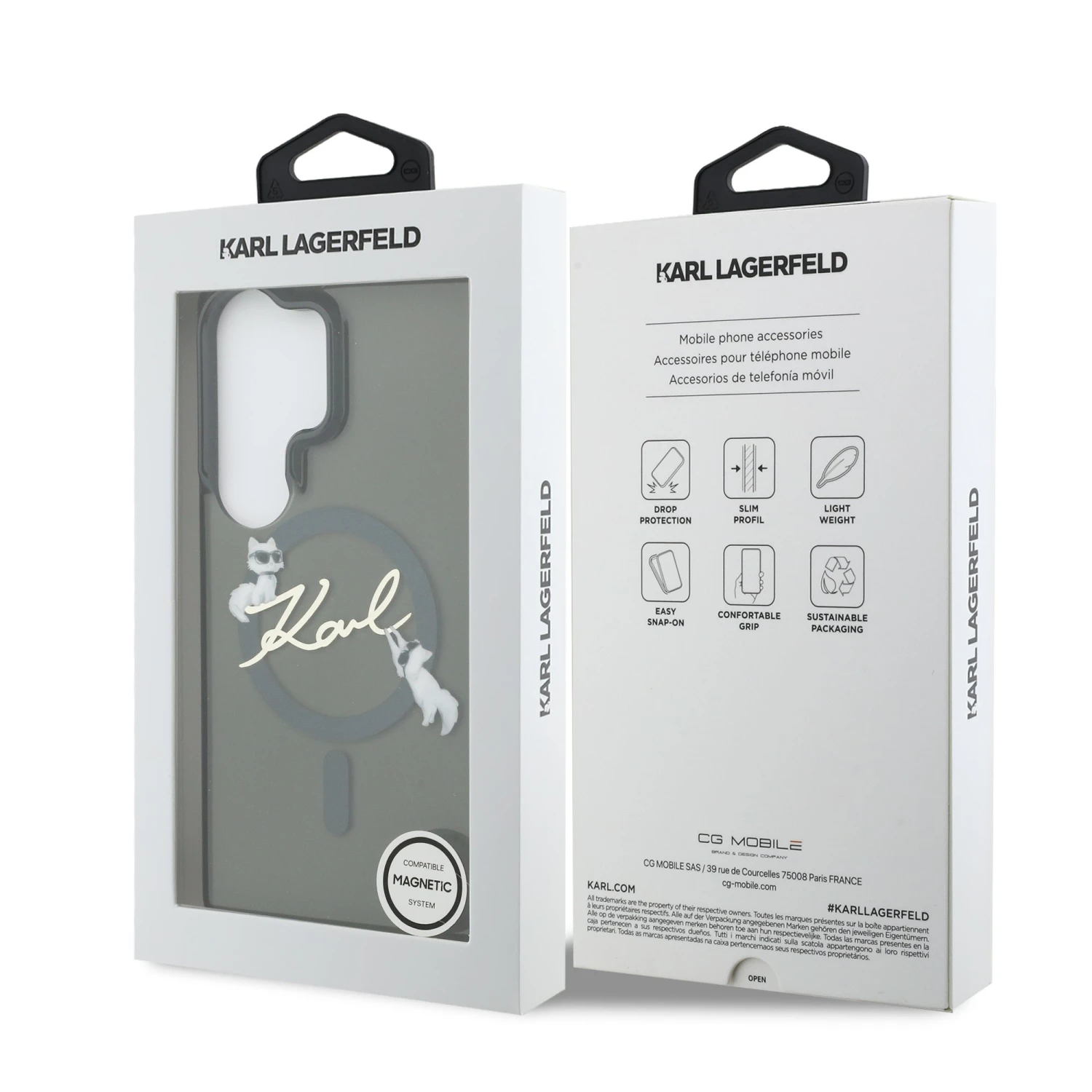 Karl Lagerfeld IML Choupette Karl Script Logo Magnetic Zadní Kryt pro Samsung Galaxy S26 Ultra Black