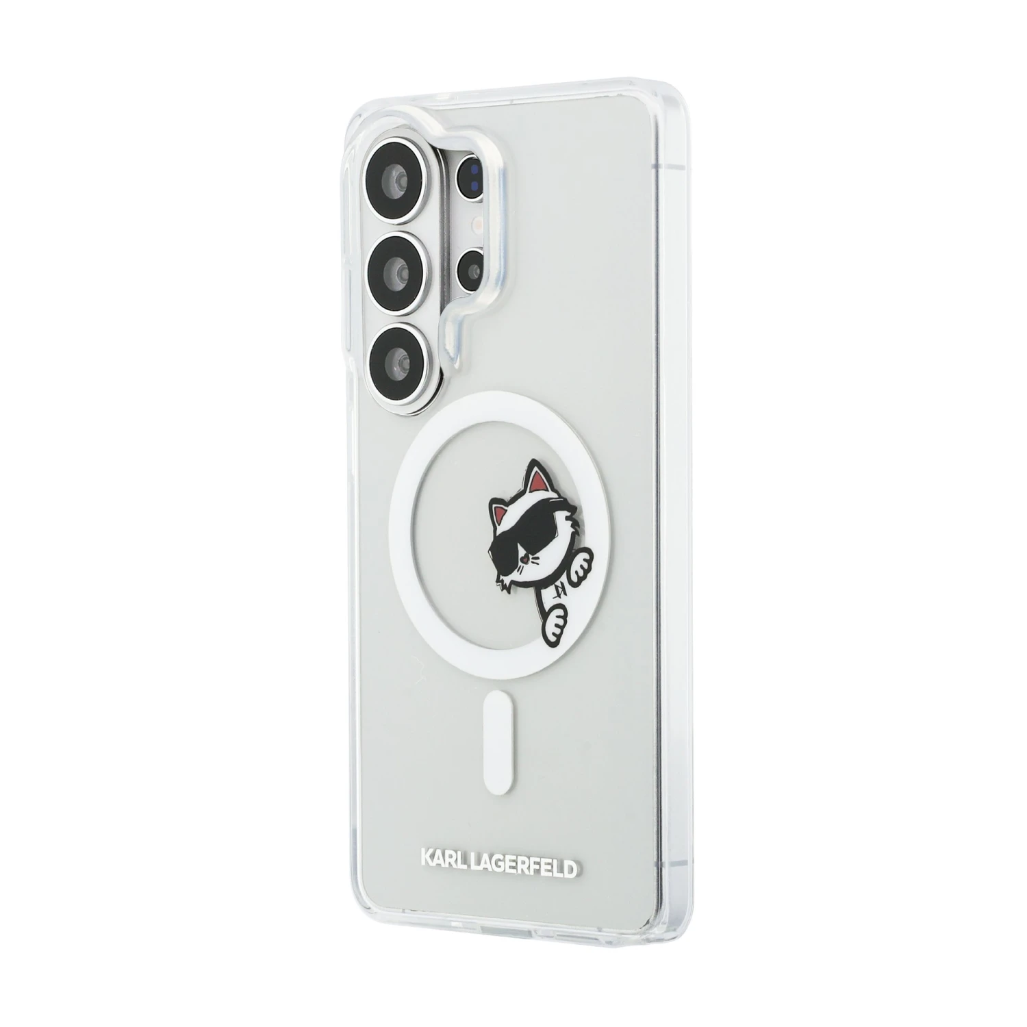 Karl Lagerfeld IML Choupette Peekaboo Logo Magnetic Zadní Kryt pro Samsung Galaxy S26 Ultra Transparent