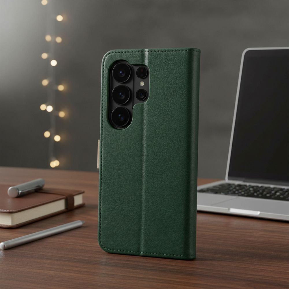 Flipové pouzdro Split Book case pro Xiaomi Redmi Note 15 Pro 5G, green gold