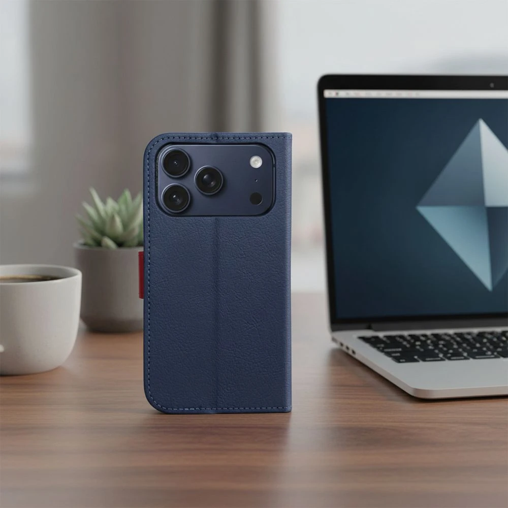 Split Book case for IPHONE 17 PRO navy red