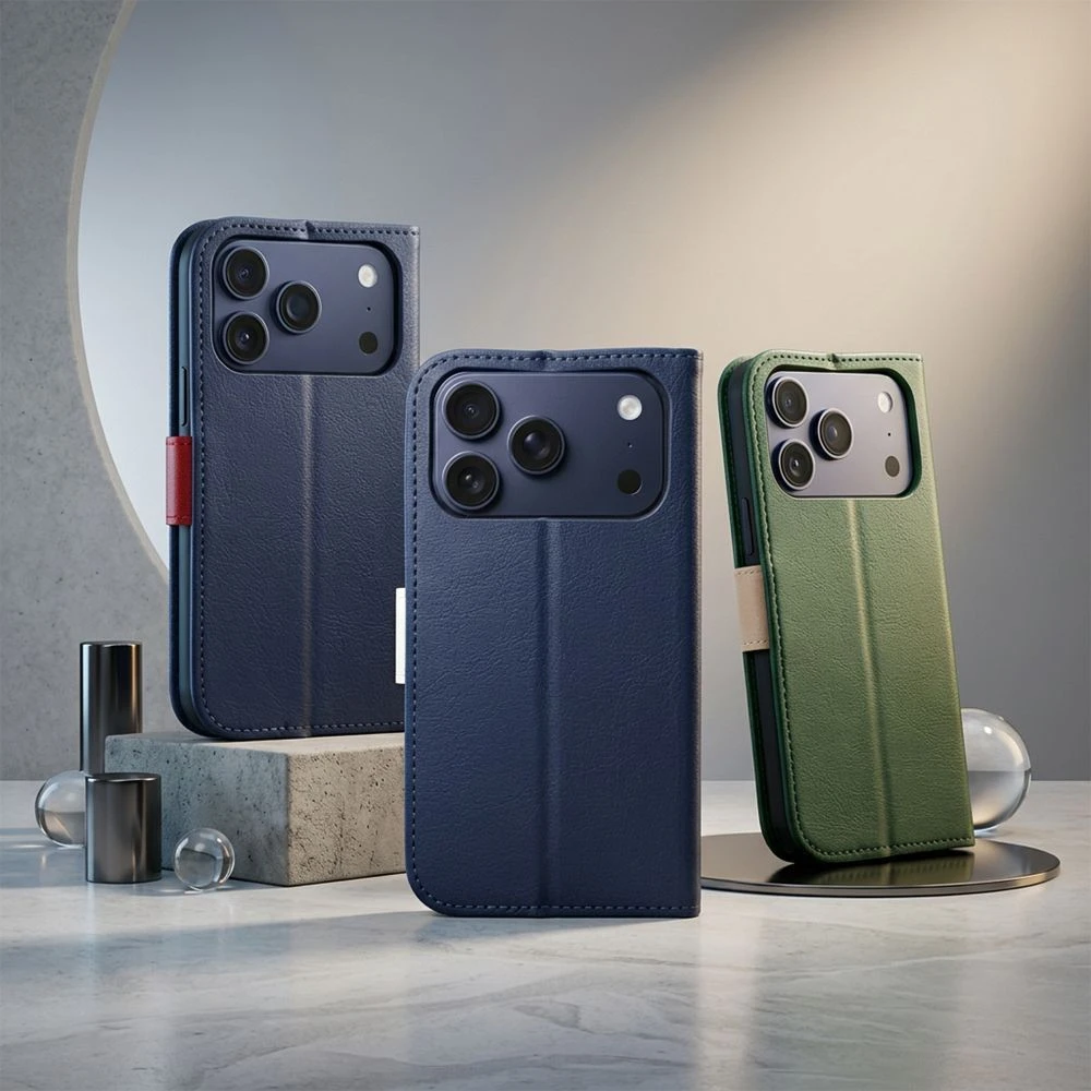 Split Book case for IPHONE 17 PRO navy red