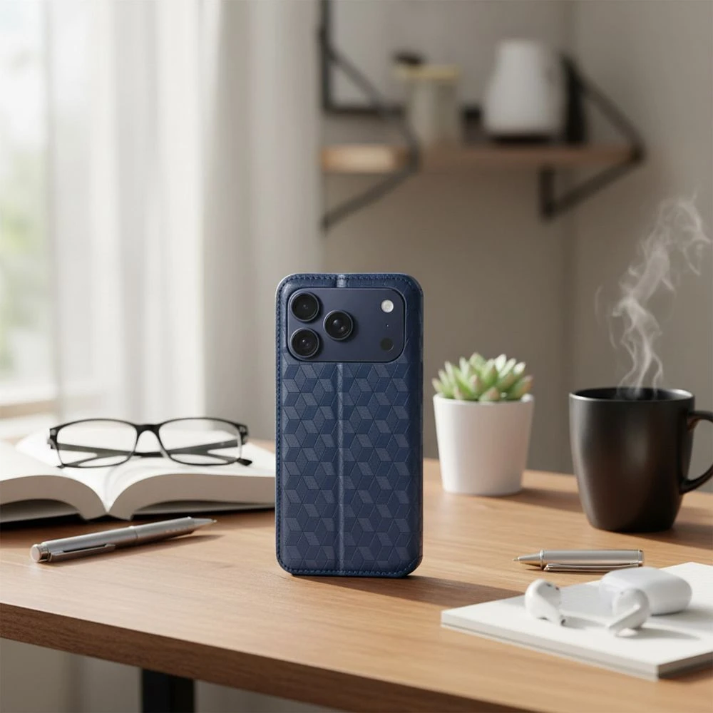 Flip case for iPhone 17 Cubic Book blue