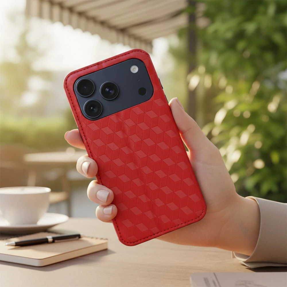 Flip case for iPhone 17 PRO MAX Cubic Book red