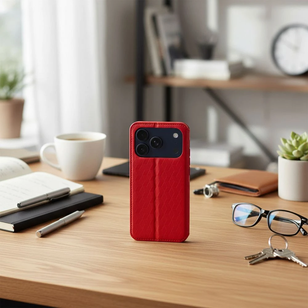 Flip case for iPhone 17 PRO MAX Cubic Book red