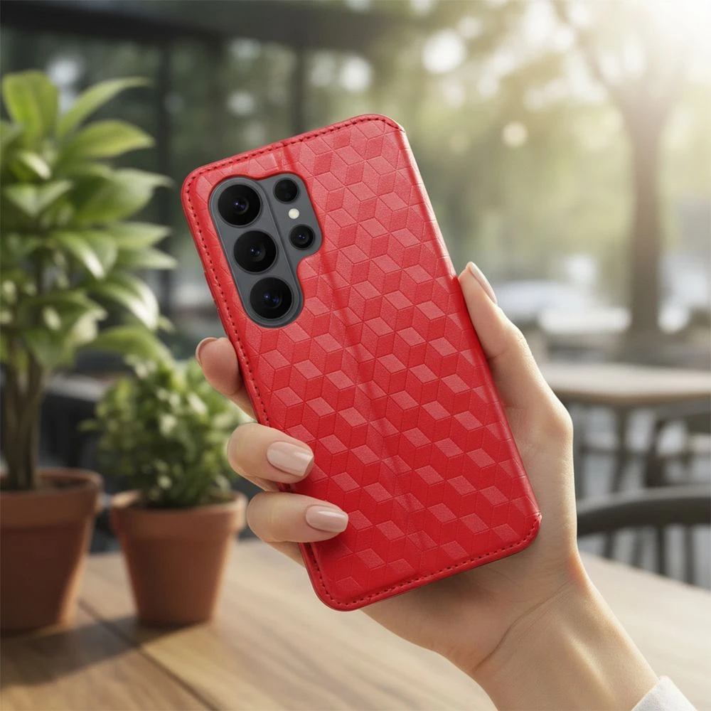 Flip case for Xiaomi Redmi NOTE 15 PRO 5G Cubic Book red