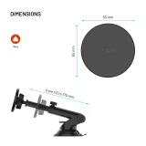 Magnetický držák FIXED MagCircle XL s přísavkou na sklo nebo palubní desku a podporou MagSafe, černý
