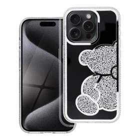 Zadný kryt TEDDY BEAR Case pre Apple iPhone 16 Pro, strieborná