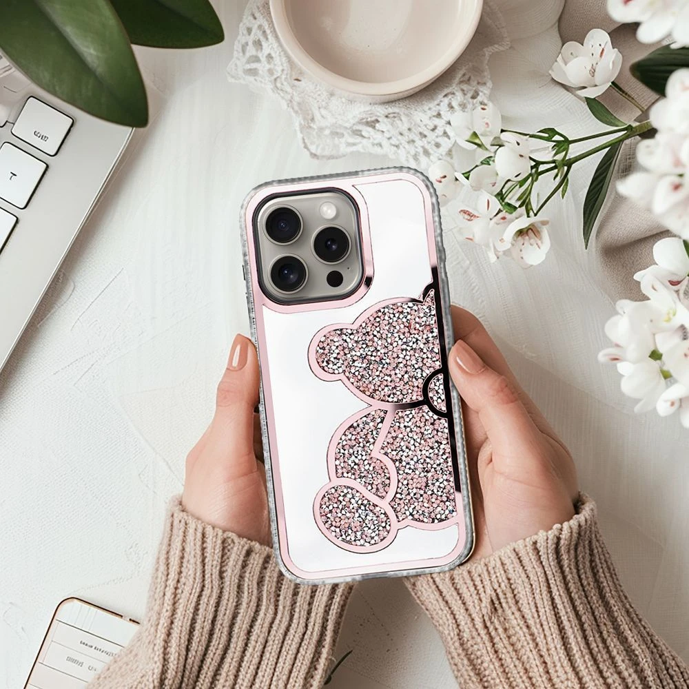Case for iPhone 13 MIN Teddy Bear pink