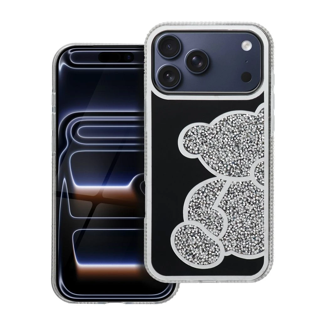 Case for iPhone 17 PRO MAX Teddy Bear silver