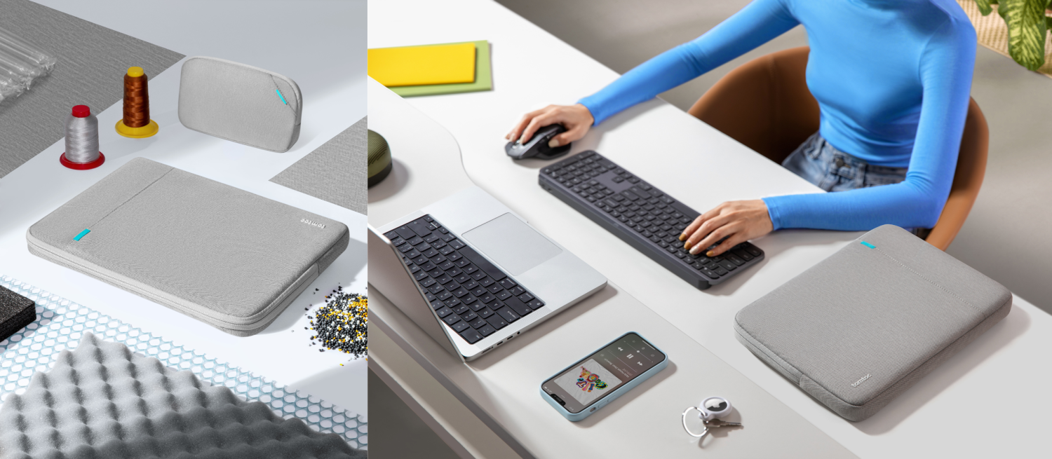 Pouzdro tomtoc Sleeve Kit - 14" MacBook Pro, tmavě šedá