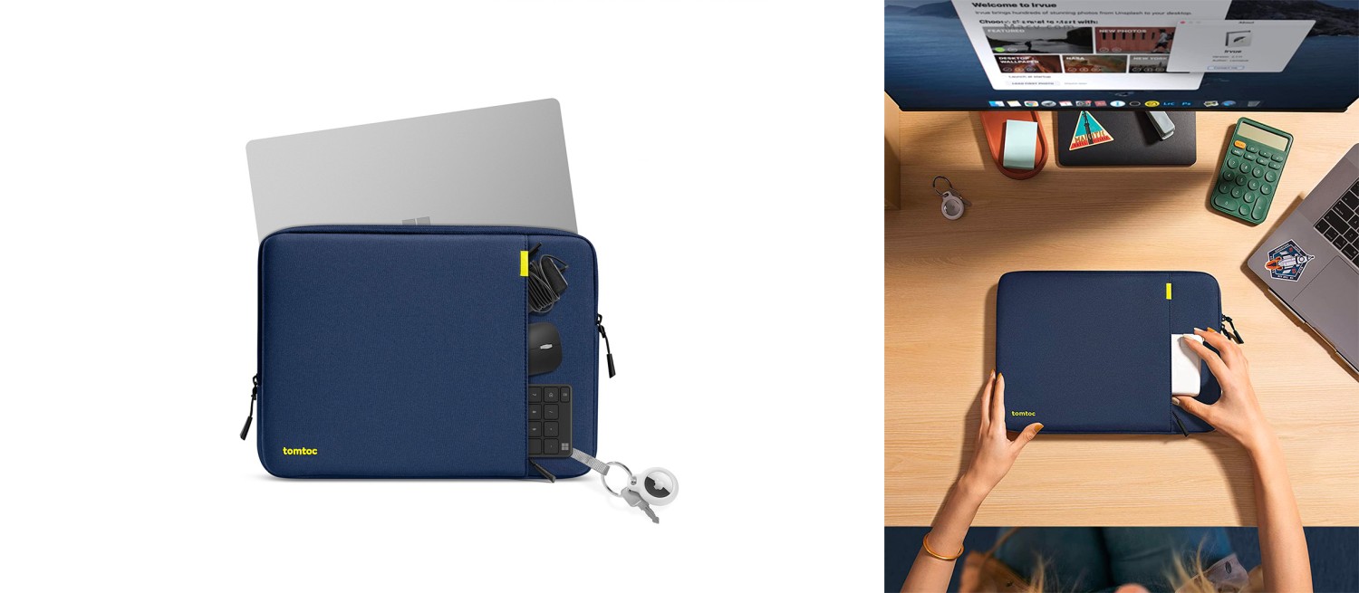 Pouzdro tomtoc Sleeve - 14" MacBook Pro, tmavě modrá
