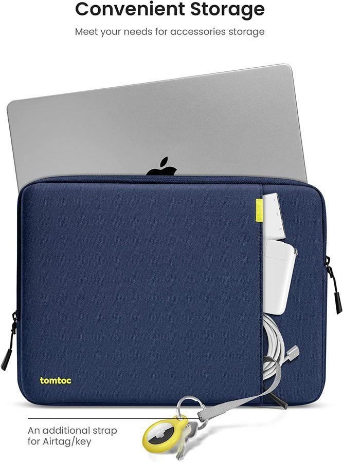 Pouzdro tomtoc Sleeve Kit - 14" MacBook Pro / Air, námořní modrá