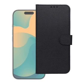 Anti-Theft 4Card RFID Book Case for Samsung S26 PLUS black tech fabric