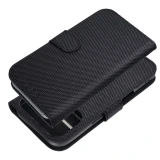 Anti-Theft 4Card RFID Book Case for IPHONE 17 black tech fabric
