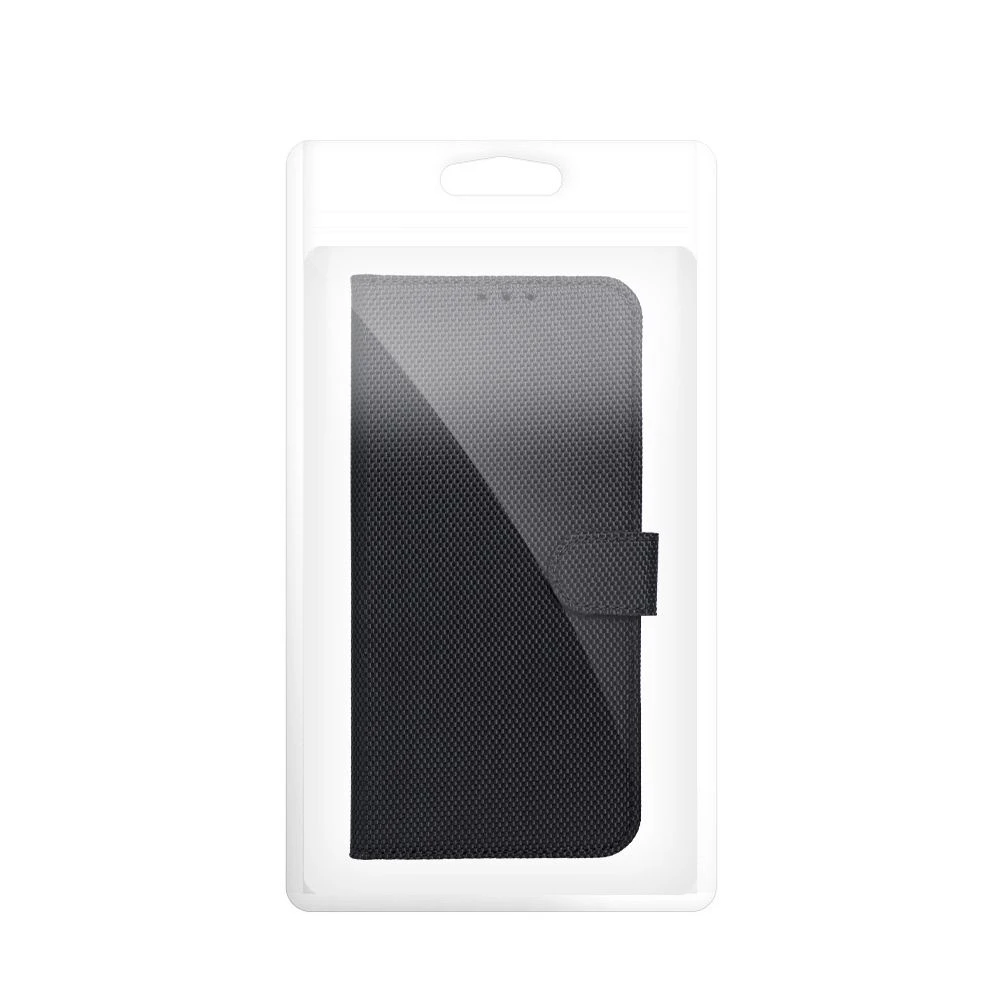 Anti-Theft 4Card RFID Book Case for Samsung A17 black tech fabric