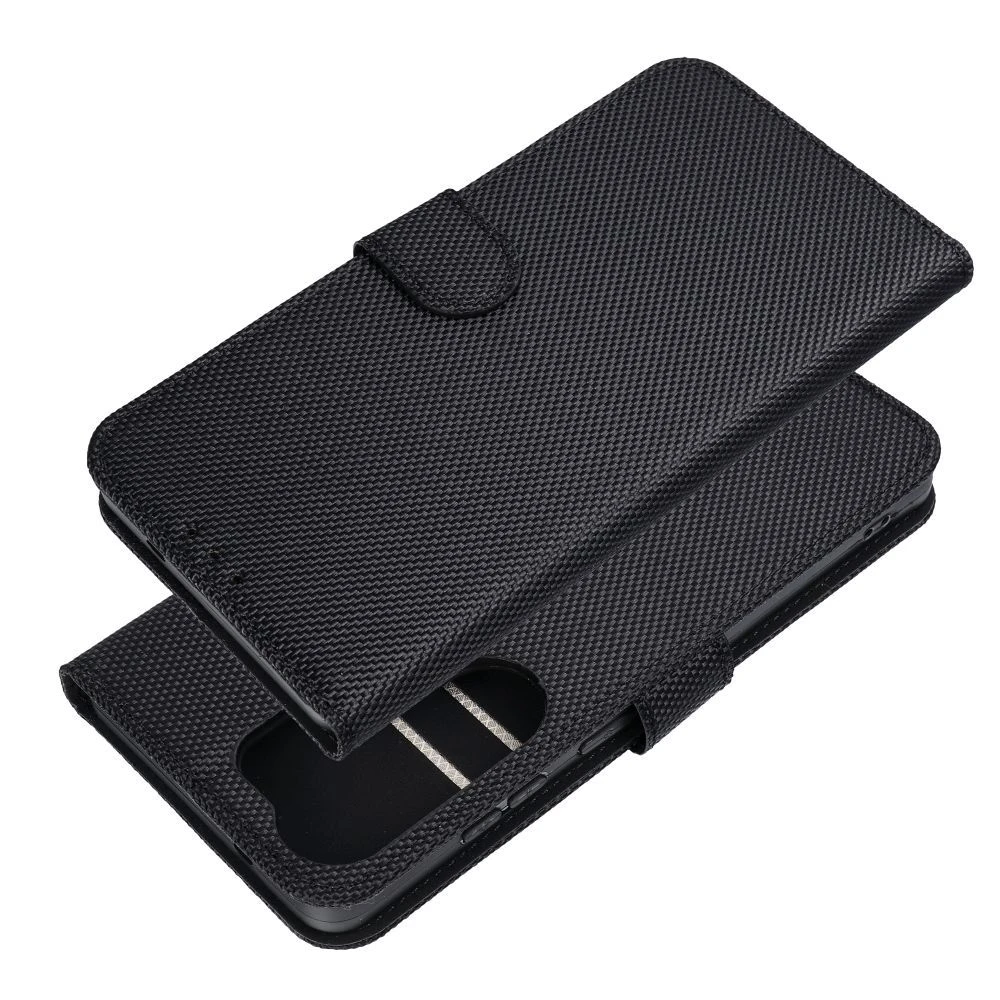 Anti-Theft 4Card RFID Book Case for XIAOMI Redmi Note 15 PRO Plus 5G black tech fabric