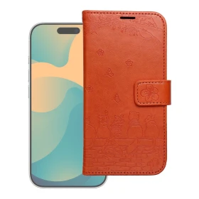 MEZZO Book case for IPHONE 17 PRO cats brown