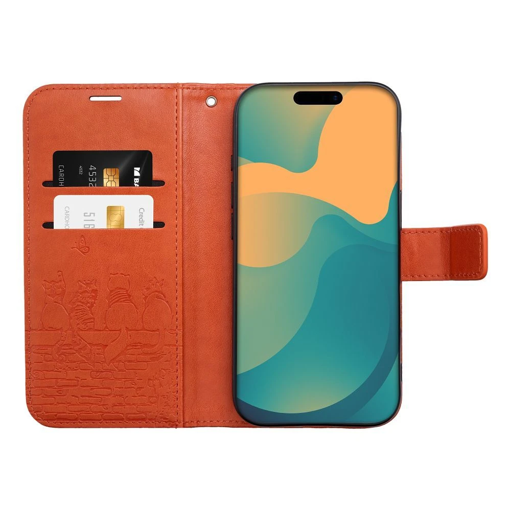 MEZZO Book case for IPHONE 17 PRO cats brown