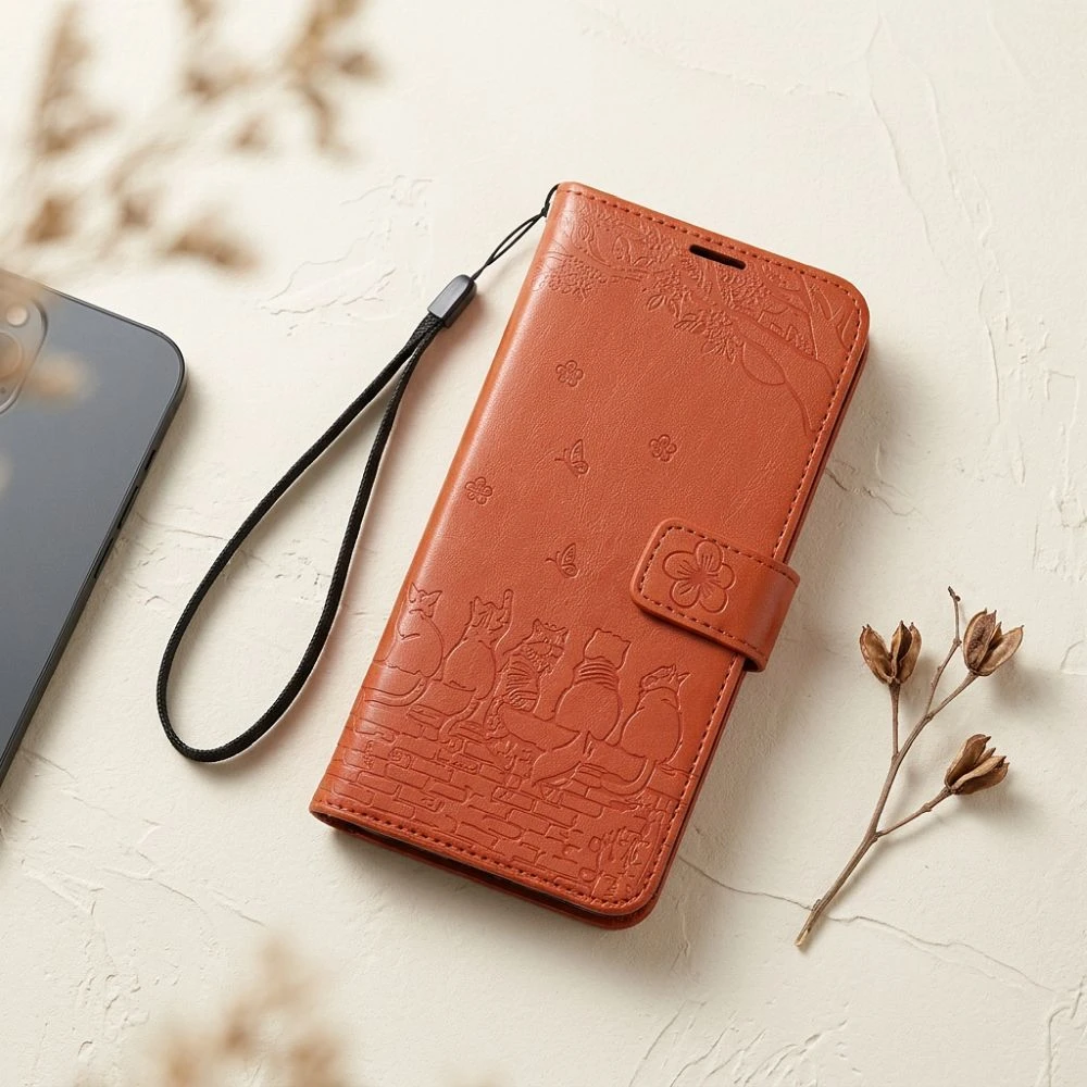 MEZZO Book case for Redmi Note 15 4G cats brown