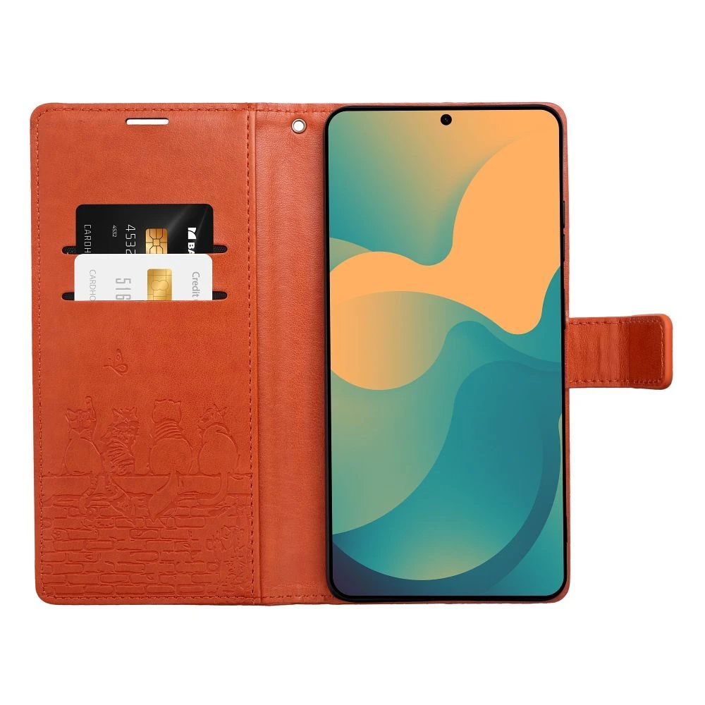 MEZZO Book case for SAMSUNG A17 cats brown