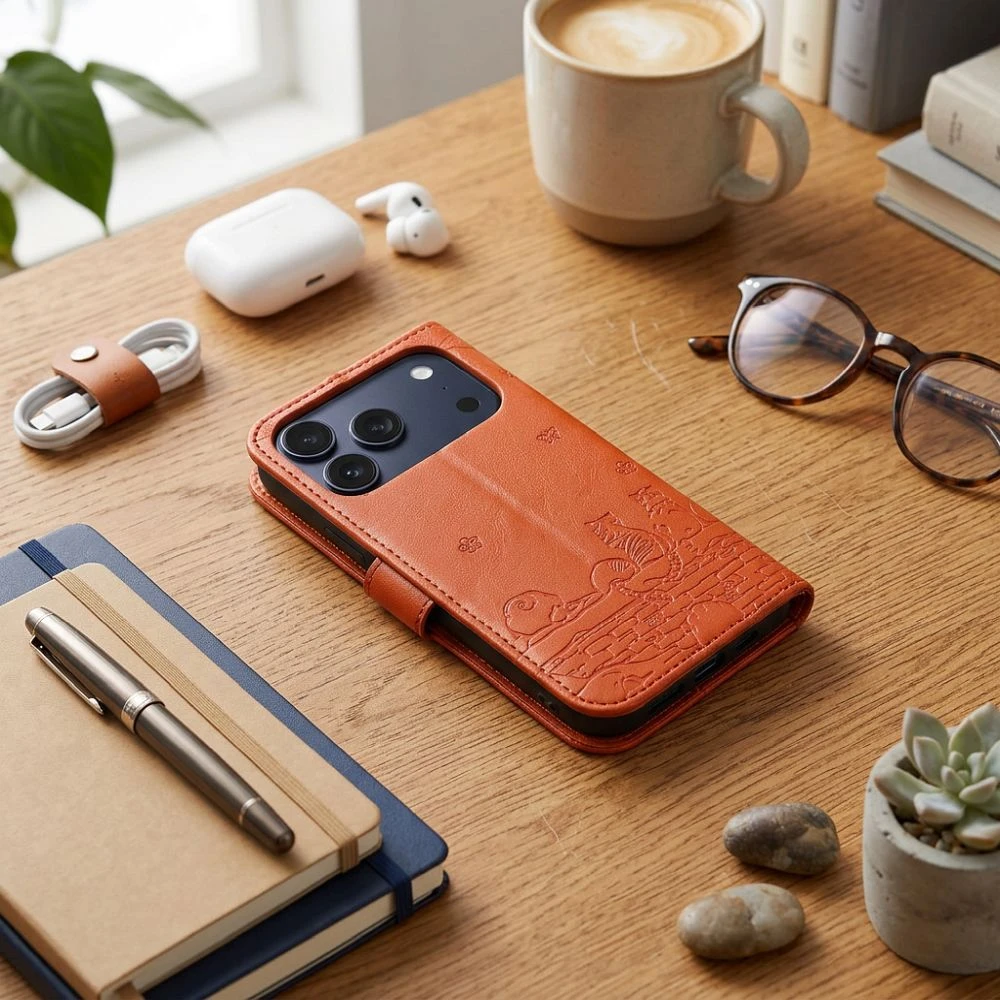 MEZZO Book case for IPHONE 17 PRO MAX cats brown